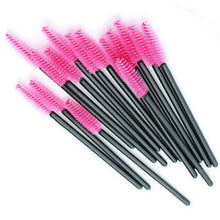 100pcslot make up brush Pink synthetic fiber Disposable Eyelash Brush Mascara Applicator Wand Brush Cosmetic Makeup Tool