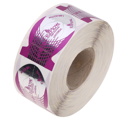 100pcs/roll Nail Art Extension Sticker Guide Form Acrylic Pressional Nail Tools Gel Nail Polish Curl Tips for Women Purple