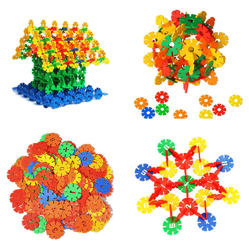 107Pcs Snow Snowflake Building Blocks Toy Bricks DIY Assembling Early Educational Learning Classic Toys Kids Gift