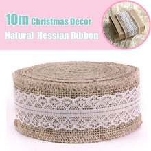 10M Rustic Wedding Centerpieces Decorations Crafts Jute Ribbon Lace Natural Burlap Trims Party Cake Home Decor Supplies 91123