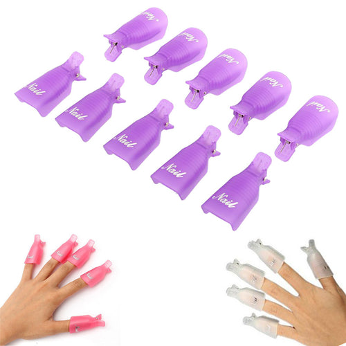 10PC Plastic Nail Art Soak Off Cap Clip UV Gel Polish Remover Wrap Beauty Cap Clips Tool Lowest price sold