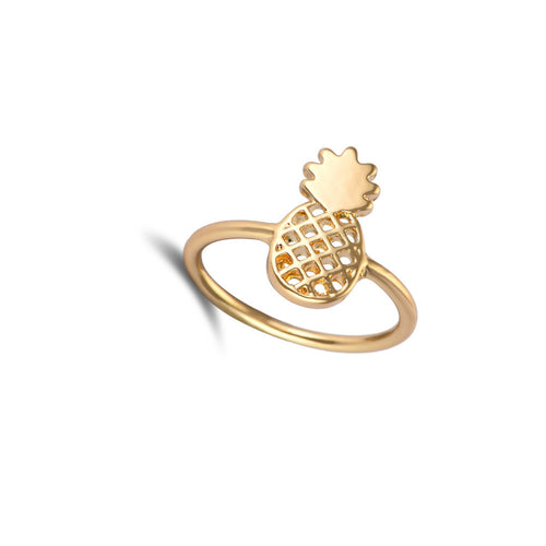 10PCS Cute Pineapple Rings Simple Funny Outline Fruit Rings Lovely Ananas Rings Party Gift R142