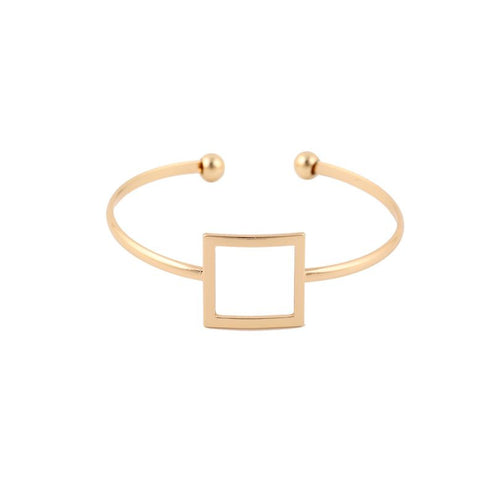 10PCS Copper Geometric Open Square Bracelets Bangles Ajustable Love Bangle Party Gifts G066