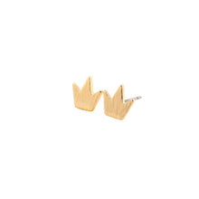 10PCS Cute Small Brushed Crown Stud Earrings Party Gift S103