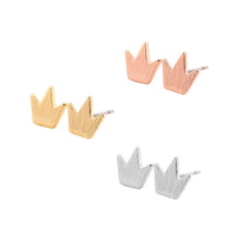 10PCS Cute Small Brushed Crown Stud Earrings Party Gift S103