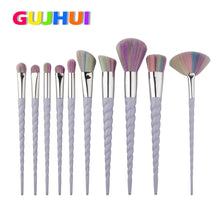 10PCS GUJHUI Eyeshadow eyebrow Contour makeup brushes Professional Powder Foundation Blush Brush maquillage cosmetics
