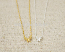 10PCS-N065 Gold Silver Tiny Butterfly Necklace Tiny Insect NecklaceSPendants