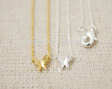 10PCS-N065 Gold Silver Tiny Butterfly Necklace Tiny Insect NecklaceSPendants