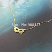 10PCS-N096 Gold Silver Tiny Fairy masquerade fox Mask Necklace fa,bohemia face mask necklace pendant