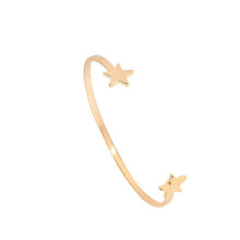 10PCS Open Double Star Love Bangles Classic Adjustable Star Cuff Bangles Wedding Gifts G069