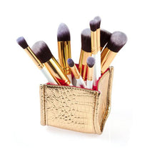 10PCS Professional rose gold makeup brushes Foundation Powder Eyeshadow Wood makeup brush brush Holder cosmetics Kit Tools