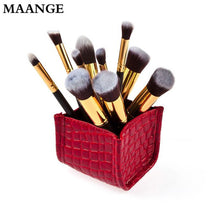 10PCS Professional rose gold makeup brushes Foundation Powder Eyeshadow Wood makeup brush brush Holder cosmetics Kit Tools