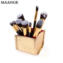 10PCS Professional rose gold makeup brushes Foundation Powder Eyeshadow Wood makeup brush brush Holder cosmetics Kit Tools