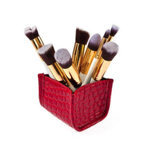 10PCS Professional rose gold makeup brushes Foundation Powder Eyeshadow Wood makeup brush brush Holder cosmetics Kit Tools