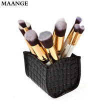 10PCS Professional rose gold makeup brushes Foundation Powder Eyeshadow Wood makeup brush brush Holder cosmetics Kit Tools