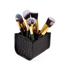 10PCS Professional rose gold makeup brushes Foundation Powder Eyeshadow Wood makeup brush brush Holder cosmetics Kit Tools