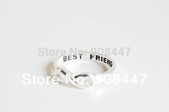 10PCS- Best Friends Ring Infinity Ring Engraved Rings O Jewelry Gold Silver plated Friends Gifts rings
