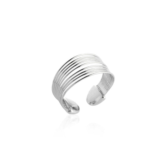10PCS- Gold Silver Multilayer Personality Wire Rings
