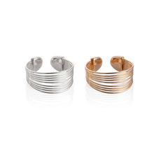 10PCS- Gold Silver Multilayer Personality Wire Rings
