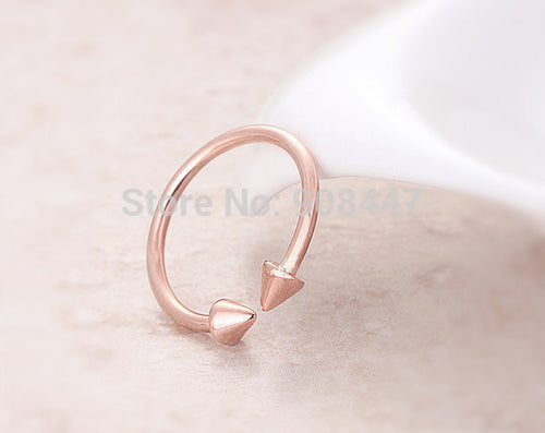 10PCS- double Arrow Ring Rose Gold Rose Gold Plated, Everyday Jewelry Simple Adjustable Rings