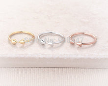 10PCS- double Arrow Ring Rose Gold Rose Gold Plated, Everyday Jewelry Simple Adjustable Rings