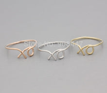 10PCS-R098 Cute XO Ring And Hug And Kiss Ring,Letter Rings Gift