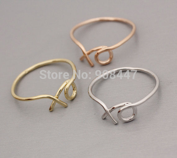 10PCS-R098 Cute XO Ring And Hug And Kiss Ring,Letter Rings Gift