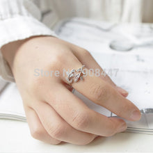 10PCS-R100 Jewelry Leave Rings Cute Double Leaf Ring, Plant Branch Rings girl's Gift