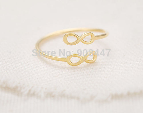 10PCS-R105 Personalized Double Infinity Ring,Adjustable Ring Gift