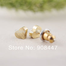 10PCS-S017 jewelry Gold Silver Pink Gold Little Heart stud Earrings