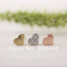 10PCS-S017 jewelry Gold Silver Pink Gold Little Heart stud Earrings