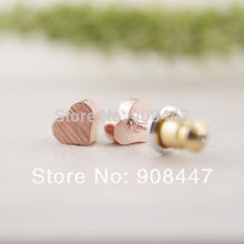 10PCS-S017 jewelry Gold Silver Pink Gold Little Heart stud Earrings