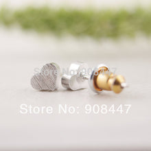 10PCS-S017 jewelry Gold Silver Pink Gold Little Heart stud Earrings