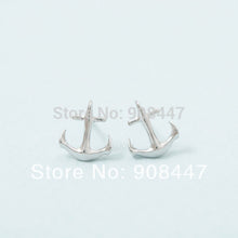 10PCS-S026 jewelry Gold Silver Tiny Anchor Stud Earrings