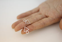 10Pairs-S084 Gold Silver and Rose Gold Triangle Circle Stud Earring Tri ce Earrings Triangle Geometry Earrings