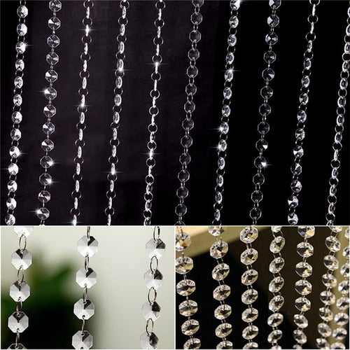 10pcss  1M/3.3 Foot Wedding DIY Decor Acrylic Crystal Beads Curtain Strand Garland PY6