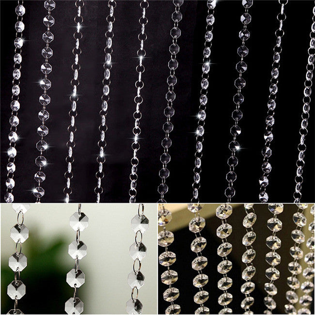 10pcss  1M/3.3 Foot Wedding DIY Decor Acrylic Crystal Beads Curtain Strand Garland PY6