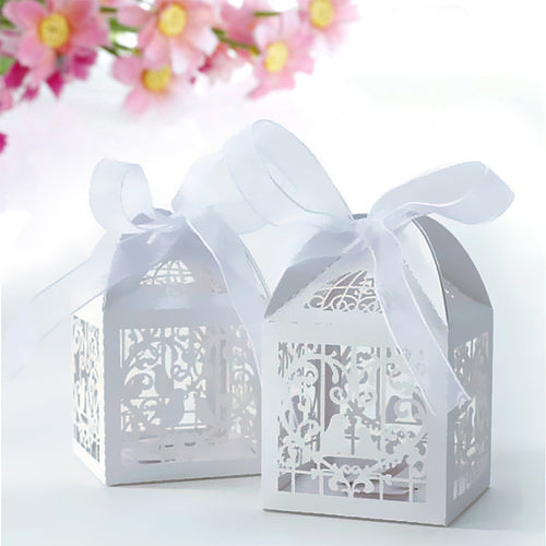 10Pcs/Pack Candy Gift Boxes With Ribbon Wedding Party Favor box Pouch Wedding Boxes Party Candy Bags Wedding Favors 87941