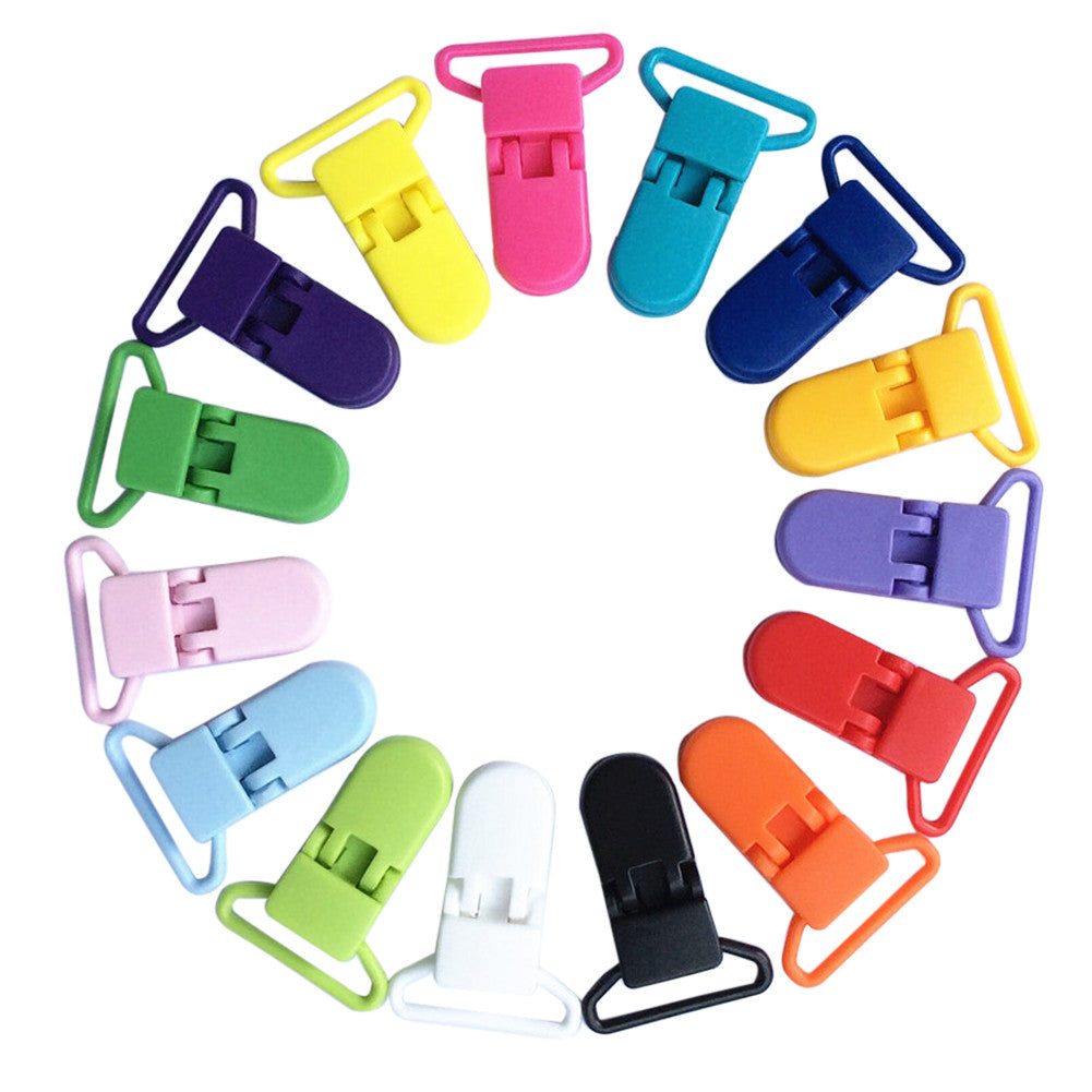 10Pcs Plastic Baby Pacifier Clip Holder Soother Mam Infant Dummy Clips Chain for 20mm Ribbon Toddler Transparent Clip for Bebes