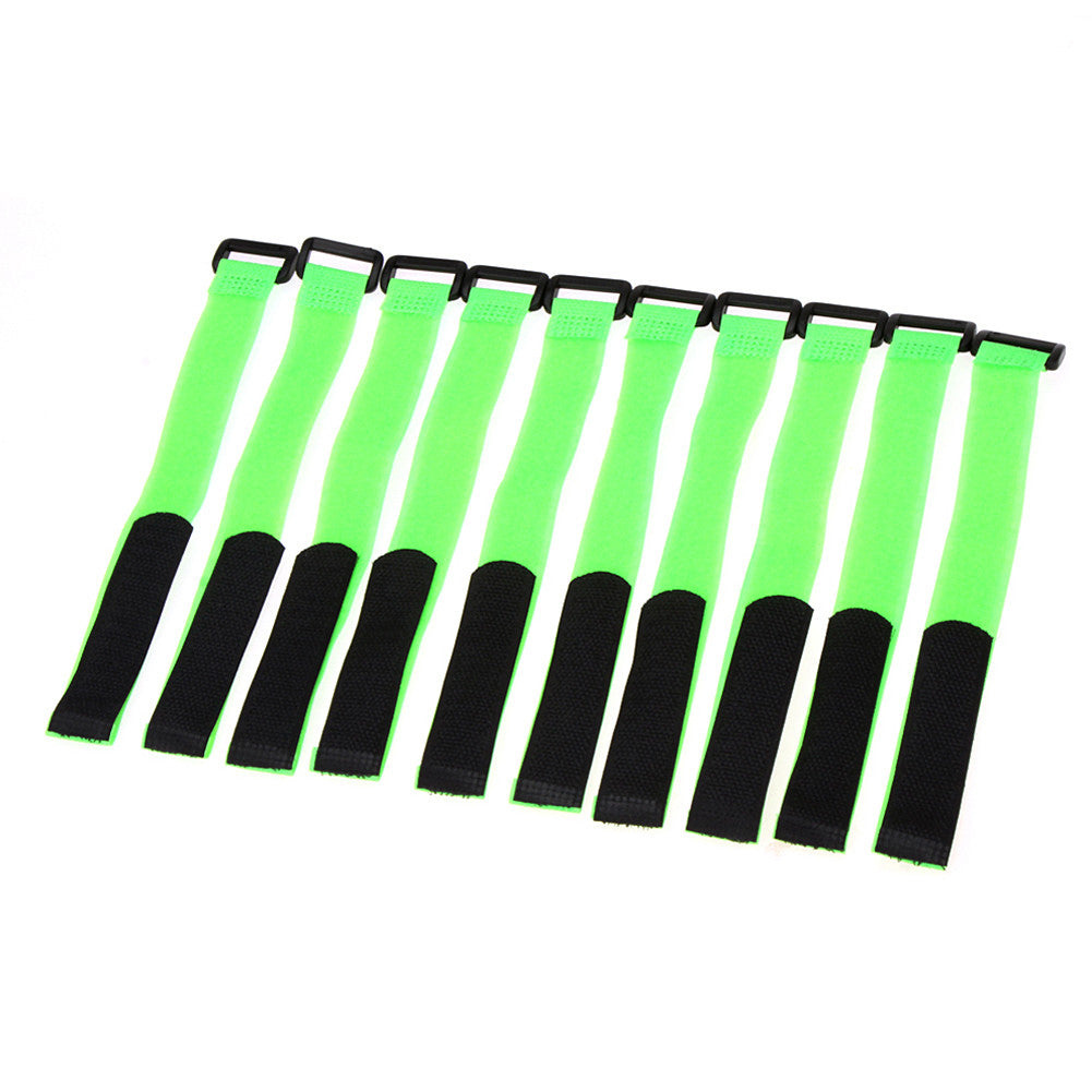 10Pcs Strong RC Battery Antiskid Cable Tie Down Straps 26*2cm Green