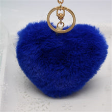 10cm Heart-shaped Rabbit Fur Ball Keychain Plush Car Key Ring Car Key Bag Pendant Fur pom Fluffy Key chains Dropshipping Feida