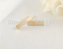 10pcs jewelry Silvergoldrose gold Square classical slim bar Stud Earrings S031