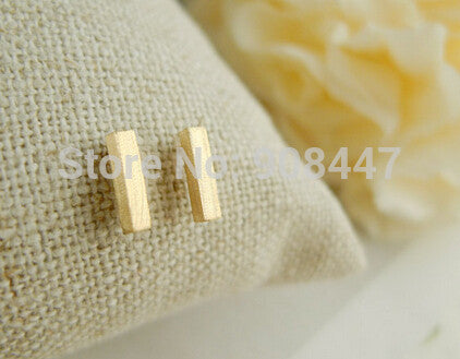 10pcs jewelry Silvergoldrose gold Square classical slim bar Stud Earrings S031