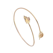 10pcs-G053 Gold Silver Bangle Bracelet Wraaped Double Leaf Bracelet Bangles