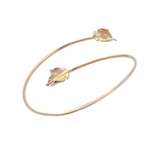 10pcs-G053 Gold Silver Bangle Bracelet Wraaped Double Leaf Bracelet Bangles