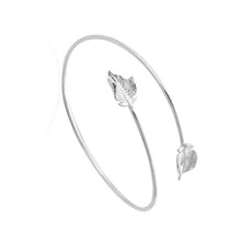 10pcs-G053 Gold Silver Bangle Bracelet Wraaped Double Leaf Bracelet Bangles