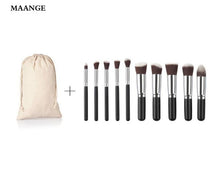 10pcs MAANGE rose gold makeup brushes professional maquillage brush pen Foundation eyebrow make up brushes Bag cosmetics