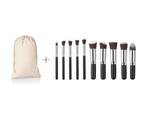 10pcs MAANGE rose gold makeup brushes professional maquillage brush pen Foundation eyebrow make up brushes Bag cosmetics