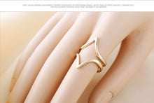 10pcs- Jewelry Accessary shinny Double V ring Simple Design Punk Couple Rings