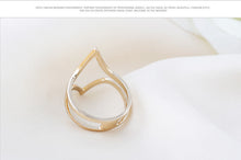 10pcs- Jewelry Accessary shinny Double V ring Simple Design Punk Couple Rings
